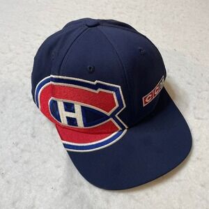 CCM‎ Montreal Canadiens NHL Hockey Flex Fit Baseball Cap Hat L XL Navy Blue Red